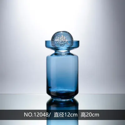 Glass Vase with Crystal Ball - Medium