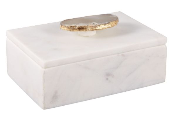 MARBLE, 6X4 BOX W/ AGATE TOP, MULTI