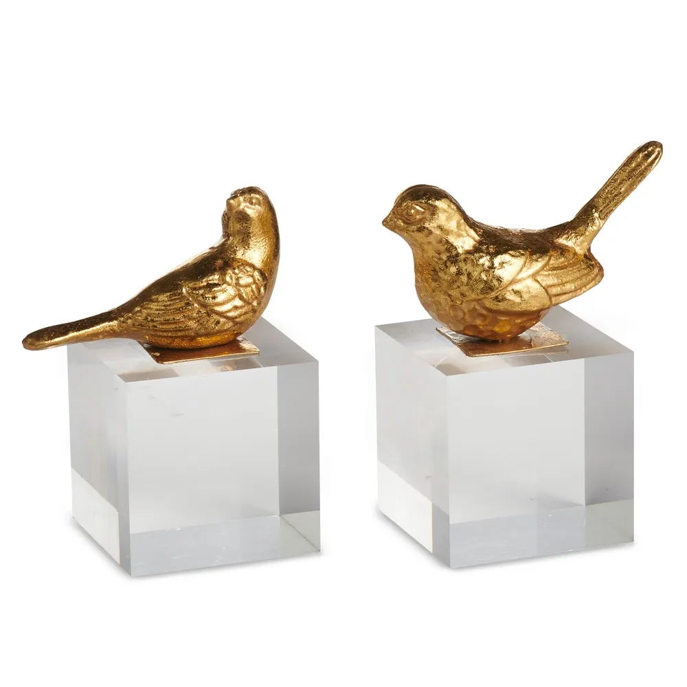 Gold Bird on Acrylic Block
