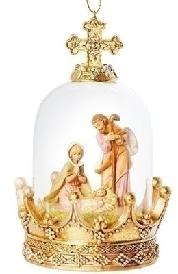 6"H HOLY FAMILY CROWN ORNAM