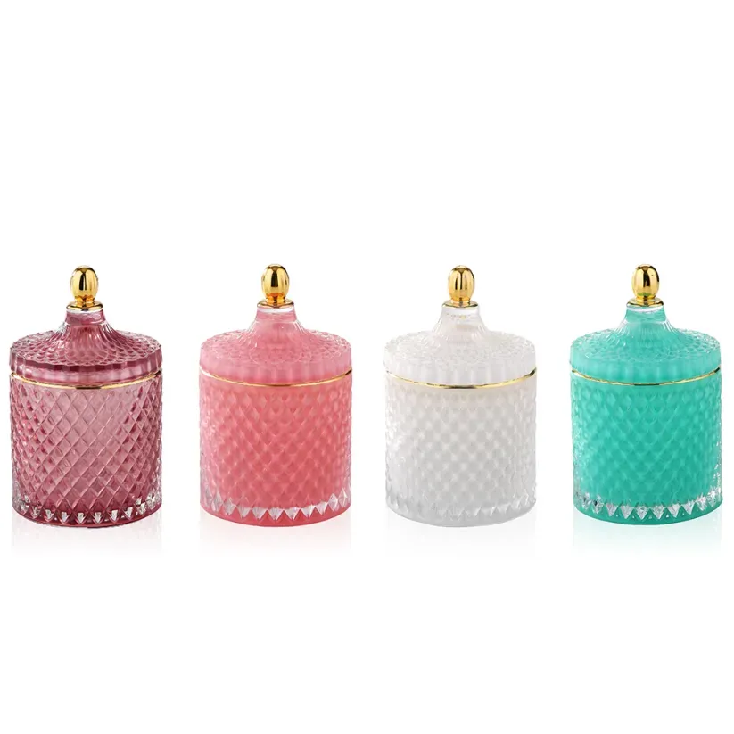 ASSORTED COLORS CANDY JARS - TALL