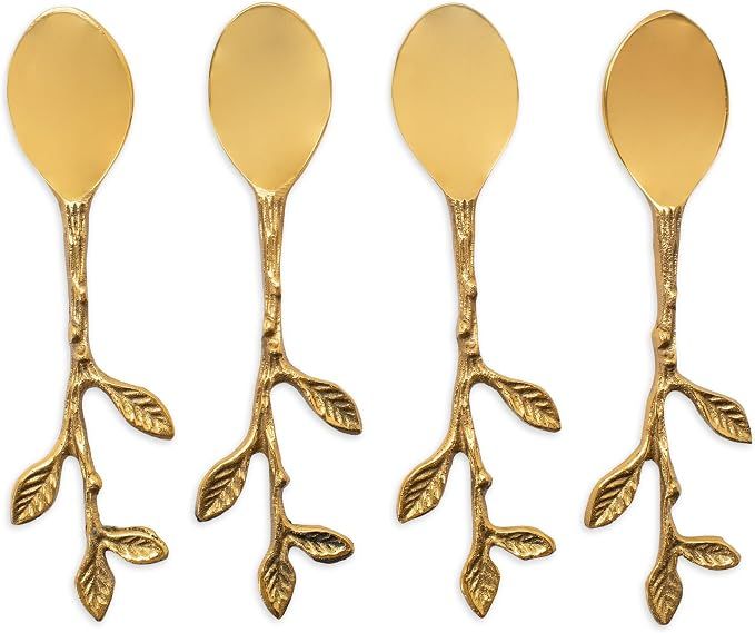 BRASS PETAL SPOONS SET OF 4