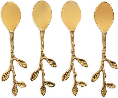 BRASS PETAL SPOONS SET OF 4