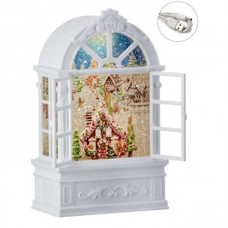 9" LED B / O TMR VILLAGE ARCH WINDOW GLOBE USB MULTI