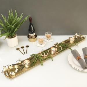 LONG GOLD TEXTURED TRAY