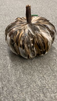 Natural feather pumpkin
