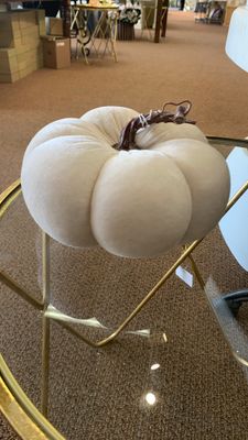 5.25”H 8”D velvet pumpkin CR