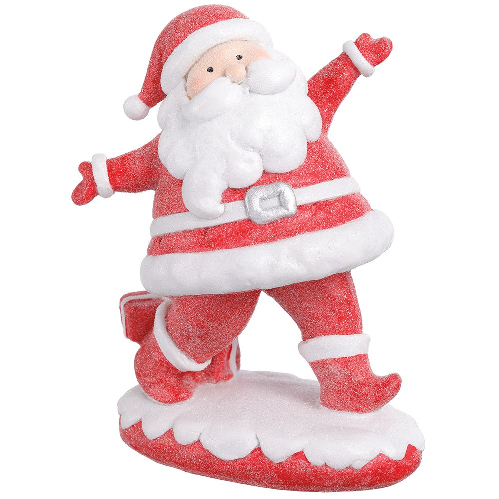 5 5" Glittered Santa Red/White