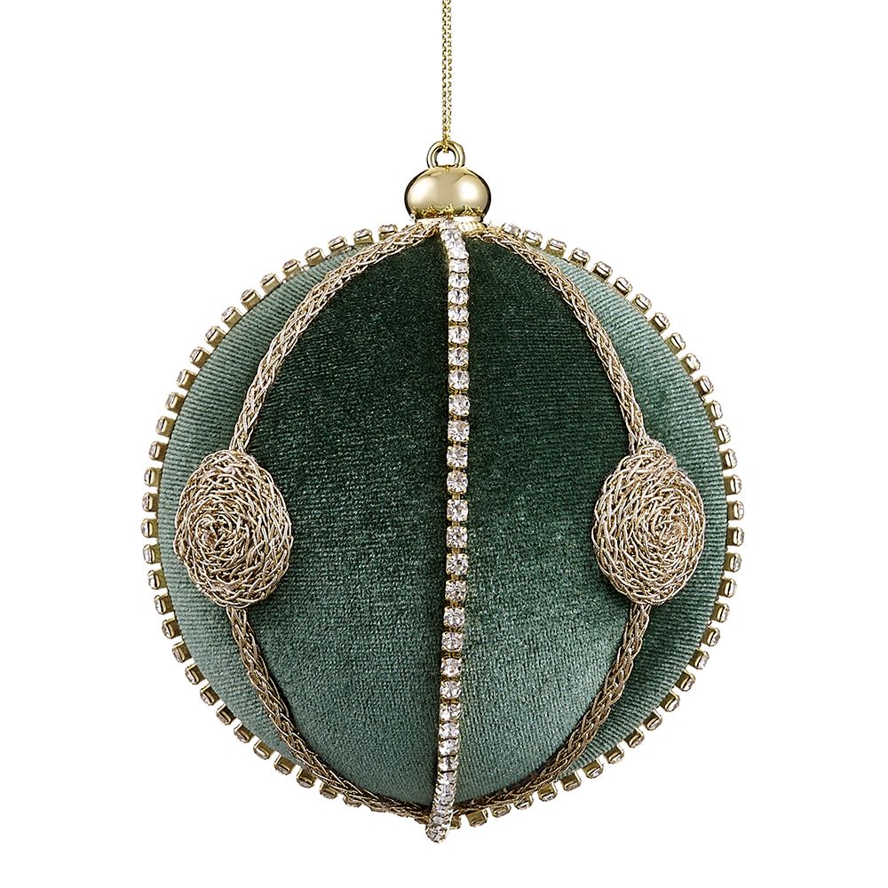 4" Diamond Velvet Ball Ornament
