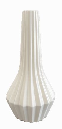 WHITE MODERN FLUTED VASE SHORT