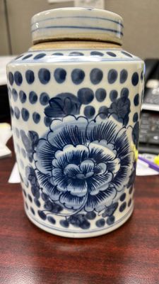 FLORAL CYLINDER GINGER JAR