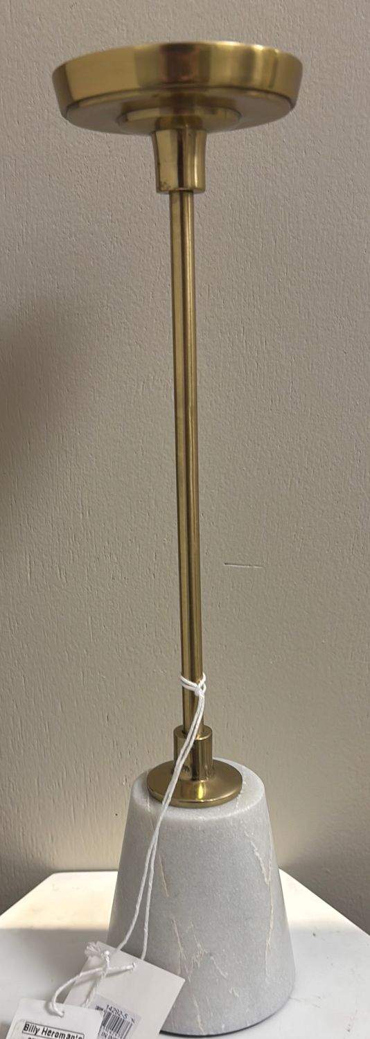 MARBLE &amp; GOLD CANDLE HOLDER-TALL