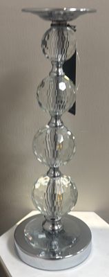 GLASS AND SILVER CANDLE HOLDER - SMALL