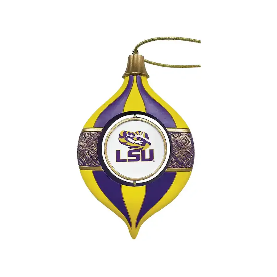 LSU TIGERS TWO-PIECE 5.5" SPINNING BULB ORNAMENT