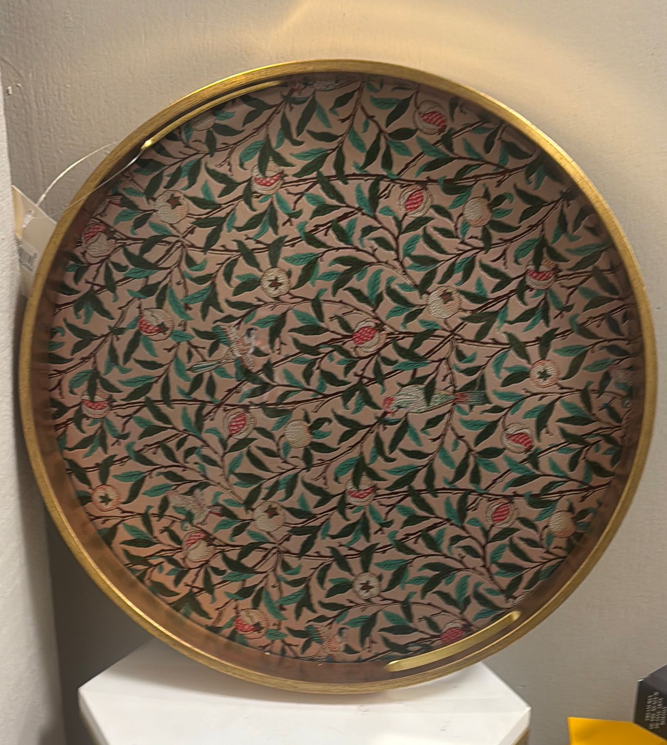 ROUND GOLD BIRD TRAY