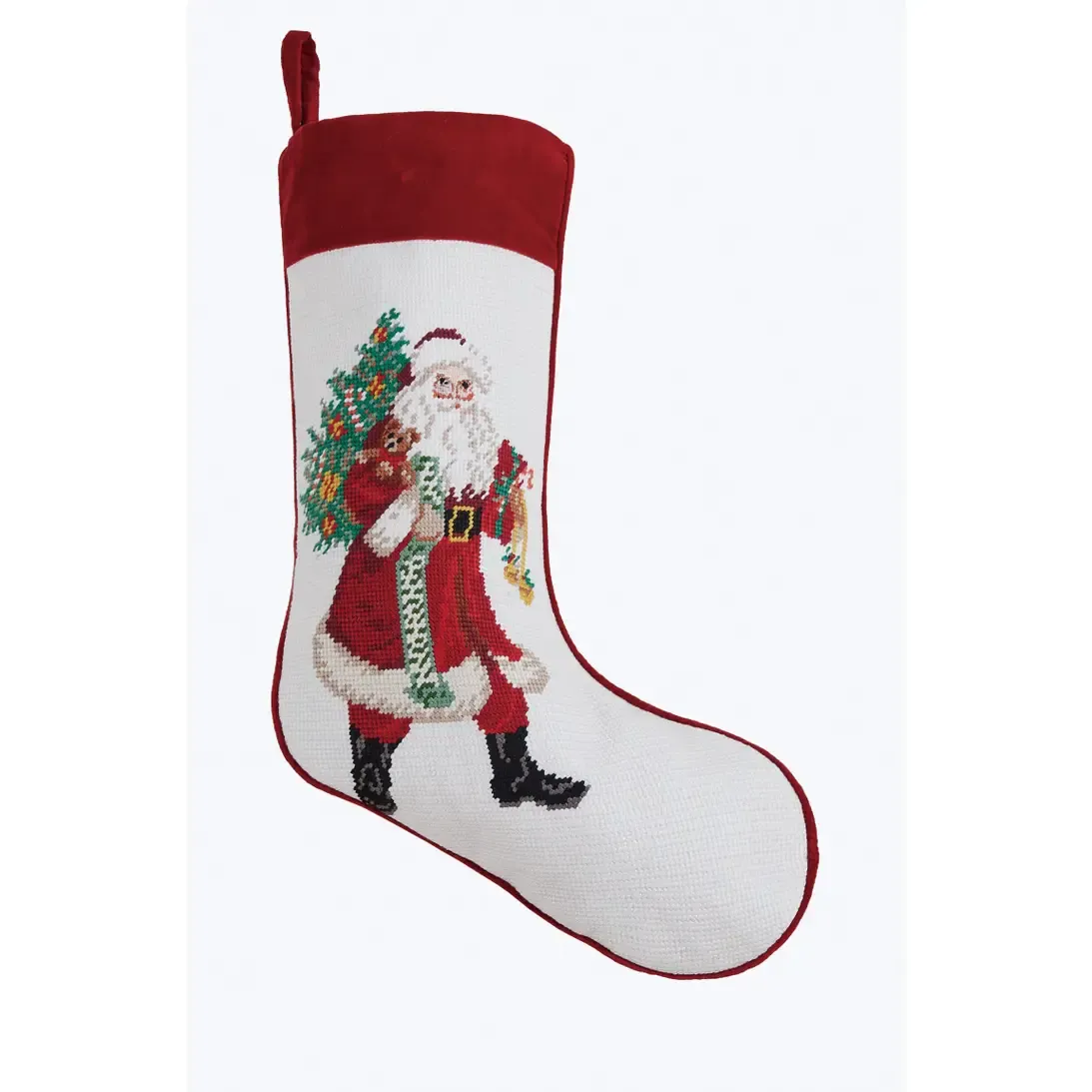 Jingle Claus Embroidered Stocking