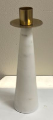 GOLD AND MARBLE CANDLE STICK HOLDER - MEDIUM