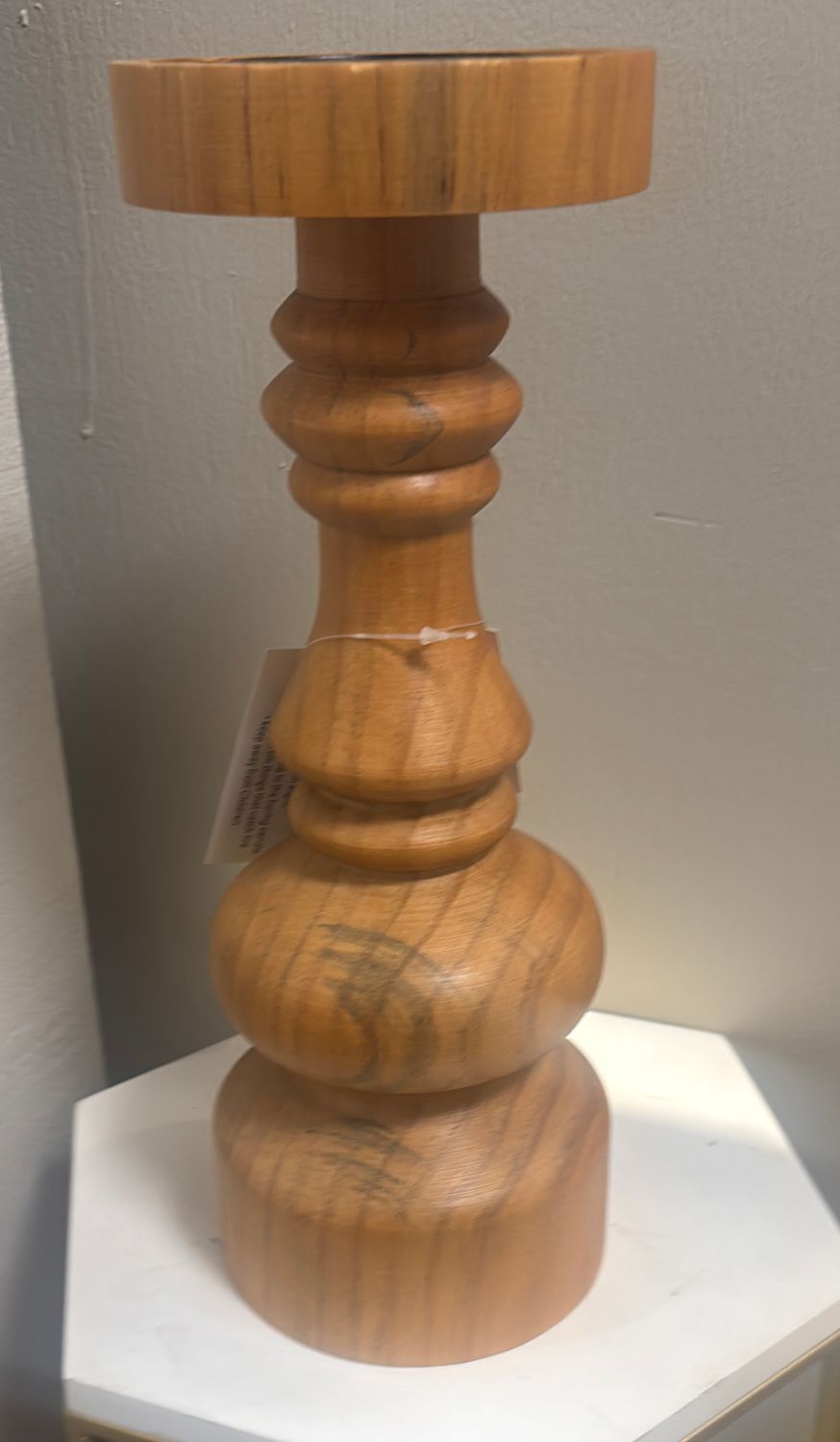 WOODEN CANDLE HOLDER - TALL