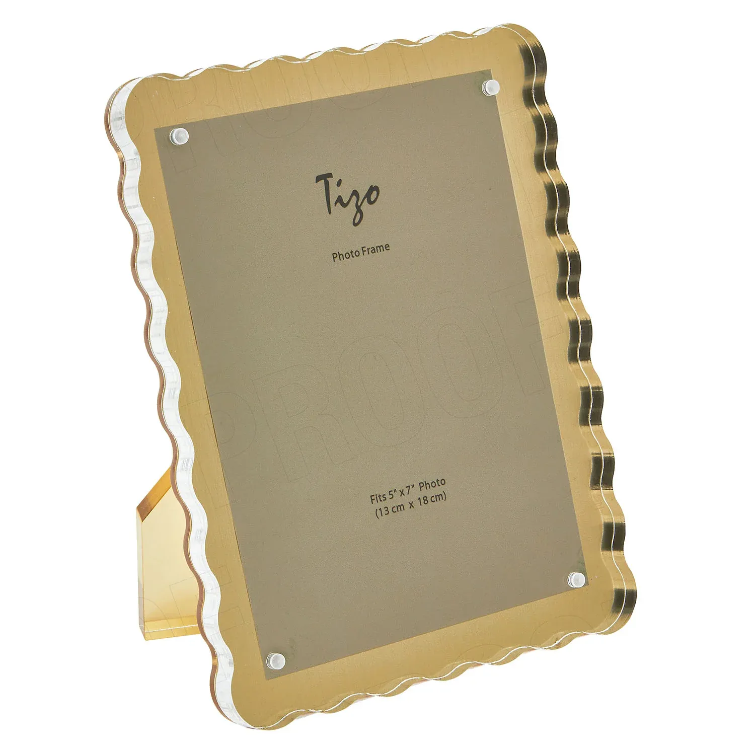 LUCITE FRAME 5X7-GOLD WEAVE