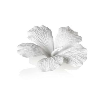 WHITE BONE CHINA HIBISCUS FLOWER WALL AND TABLE DECOR