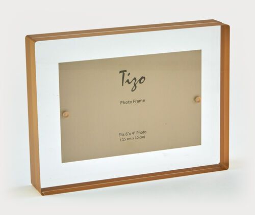 Lucite 4x6 Frame - GOLD BORDER