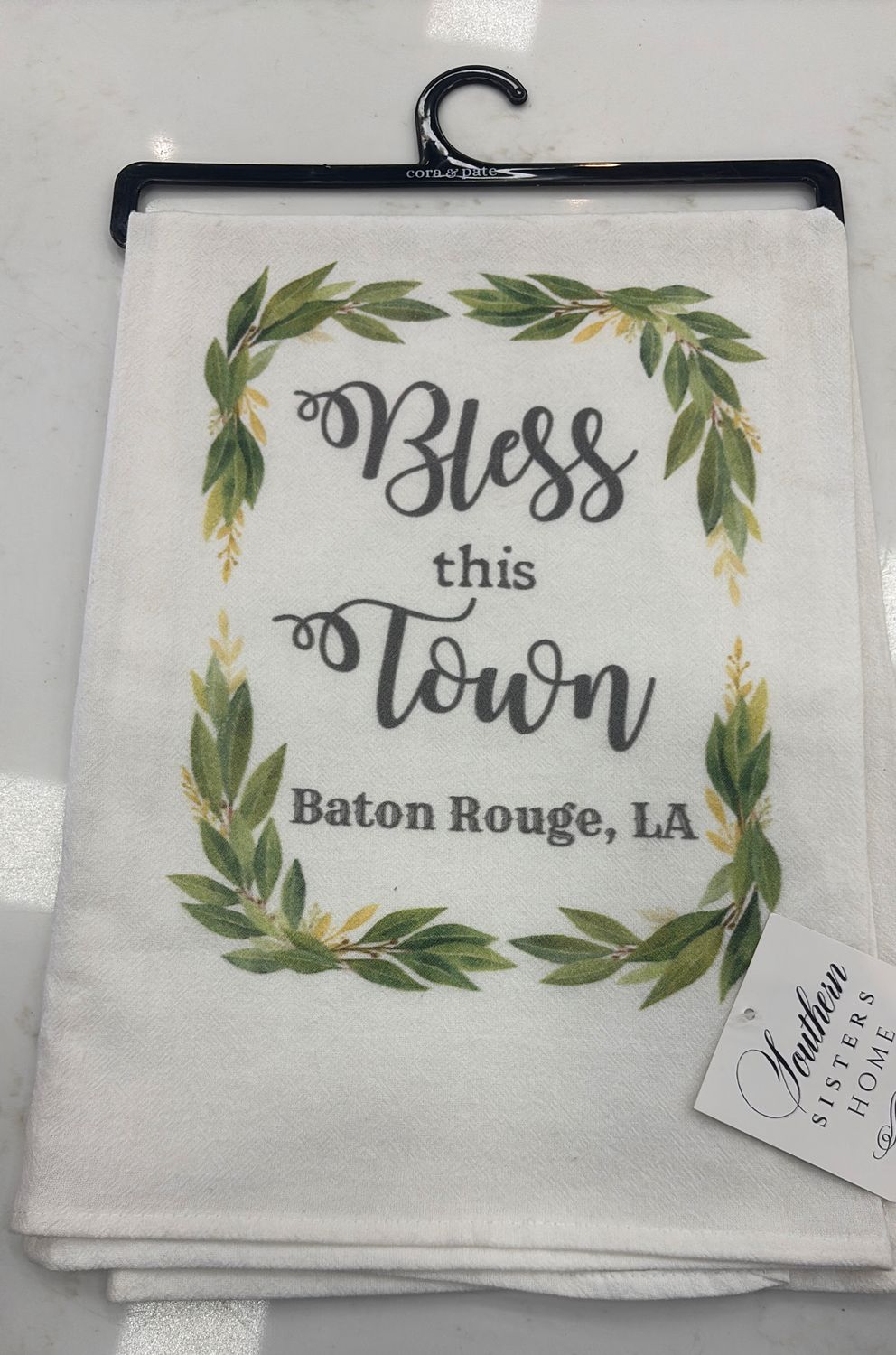 BLESS THIS TOWN FLOUR SACK TOWEL