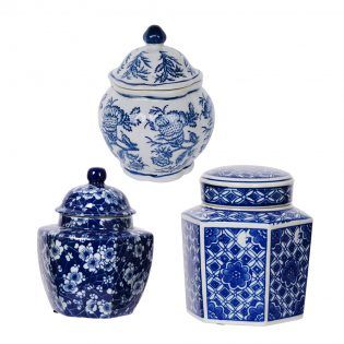 Leith Blue and White Decorative Jars