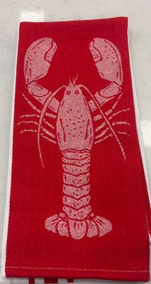 RED AND WHITE CRAWFISH KITCHEN TOWEL