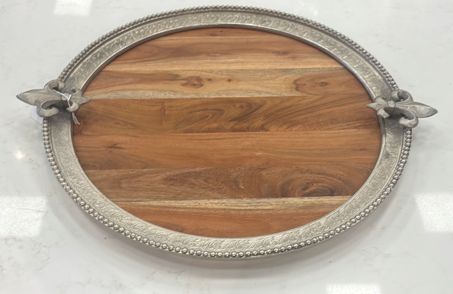 FLEUR DE LIS ROUND SERVING BOARD