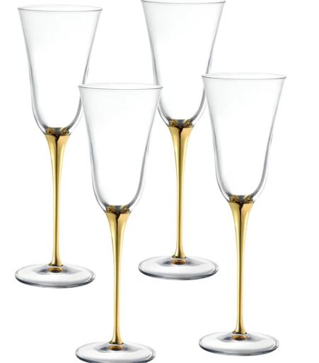 OPTICAL GOLD STEM CHAMPAGNE GLASS