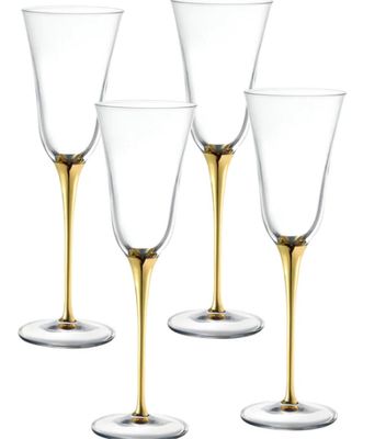 OPTICAL GOLD STEM CHAMPAGNE GLASS