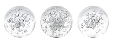 3x3" CLEAR GLASS SPHERE WITH BUBBLES