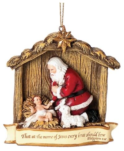 3.5"H KNEELING SANTA ORNAMENT