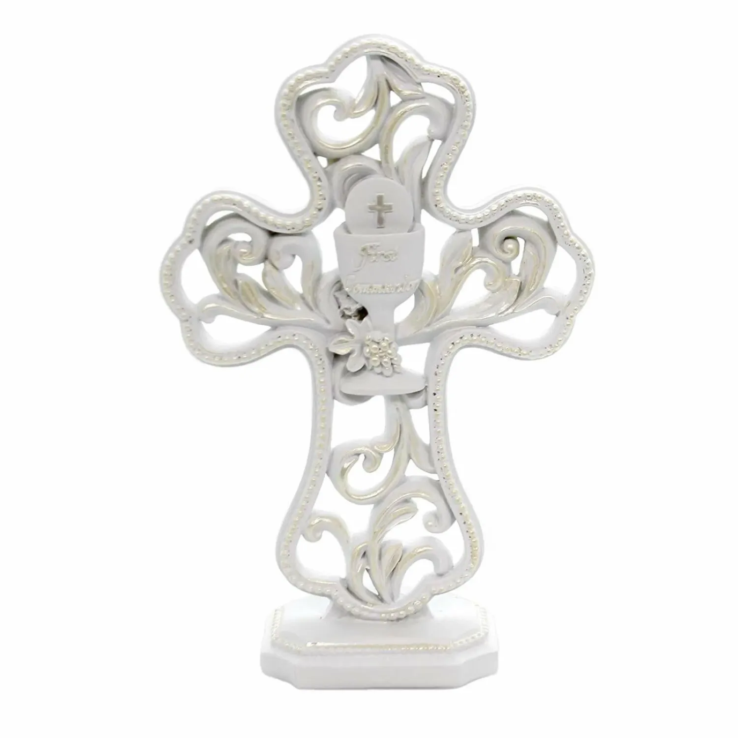 WHITE CROSS First Communion Standing Table White Cross
