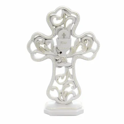 WHITE CROSS First Communion Standing Table White Cross