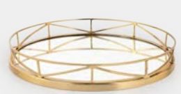 KARISSA GOLD MIRRORED TRAY - LARGE
