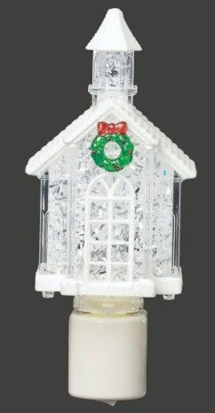 6.5"H LED WHITE CHURCH NIGHT LIGHT