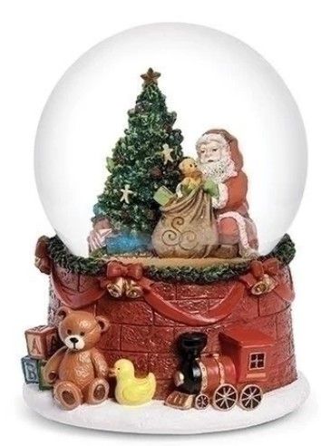 5.75"H MUSICAL SANTA &amp; GIFTS DOME