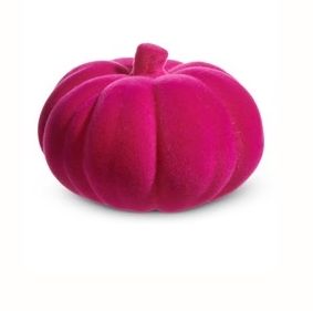 8" PINK FLOCKED PUMPKIN