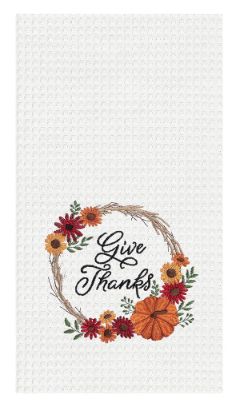 GIVE THANKS HAVEST WREATH TOWEL