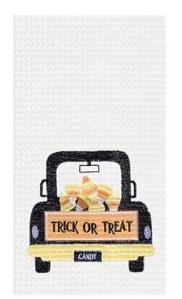 TRICK OR TREAT CANDY CORN TRUCK TOWEL