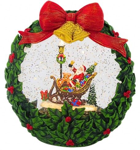7.5"H LIGHTED SWIRL WREATH