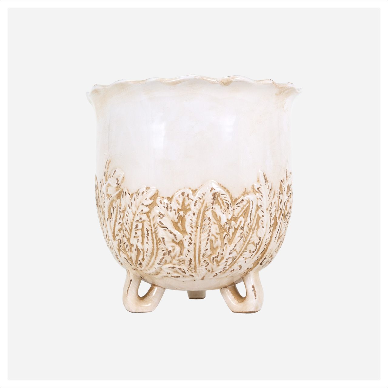 Ivory Planter White, gold