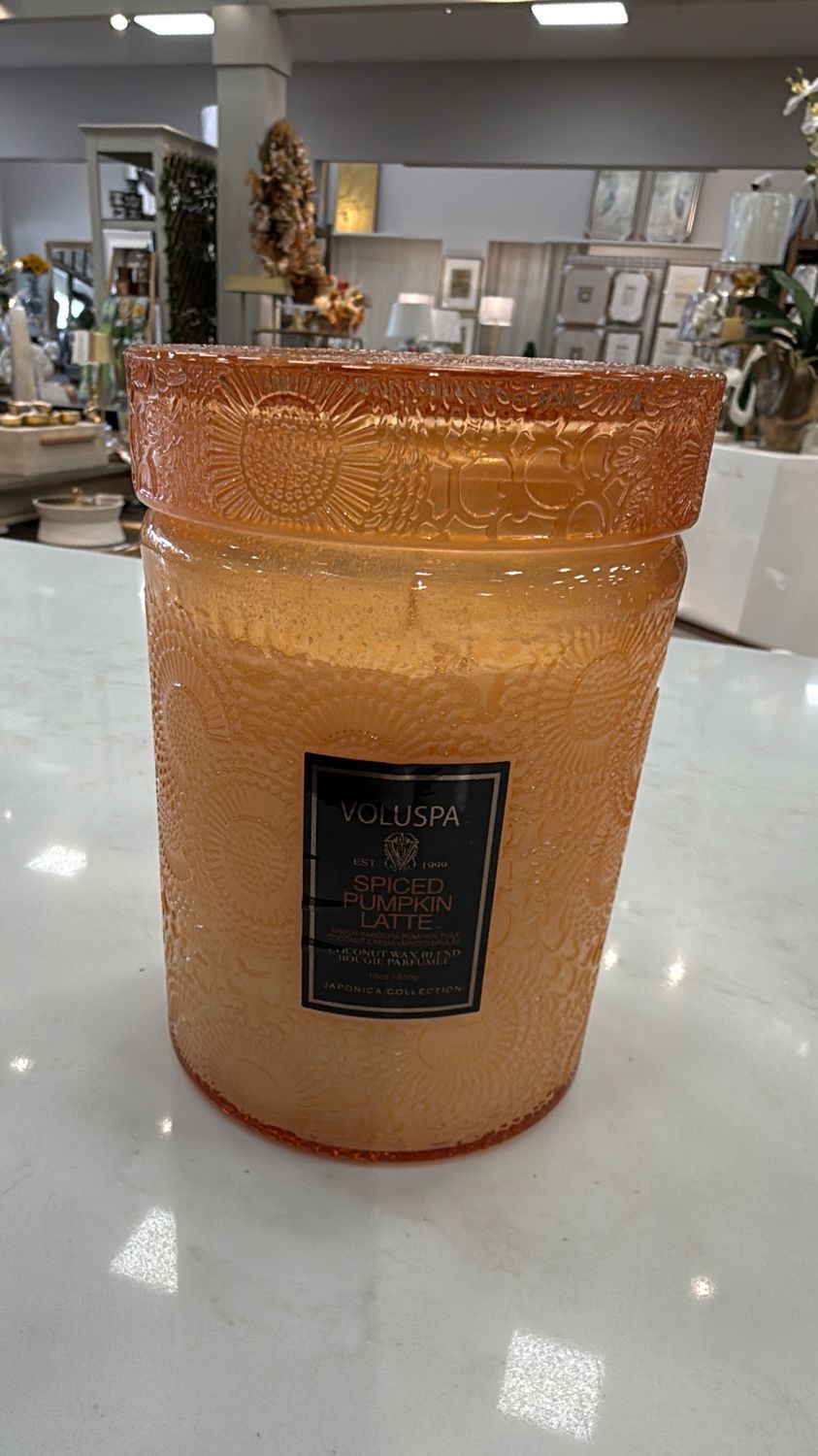 SPICED PUMPKIN LATTE 18OZ GLASS CANDLE