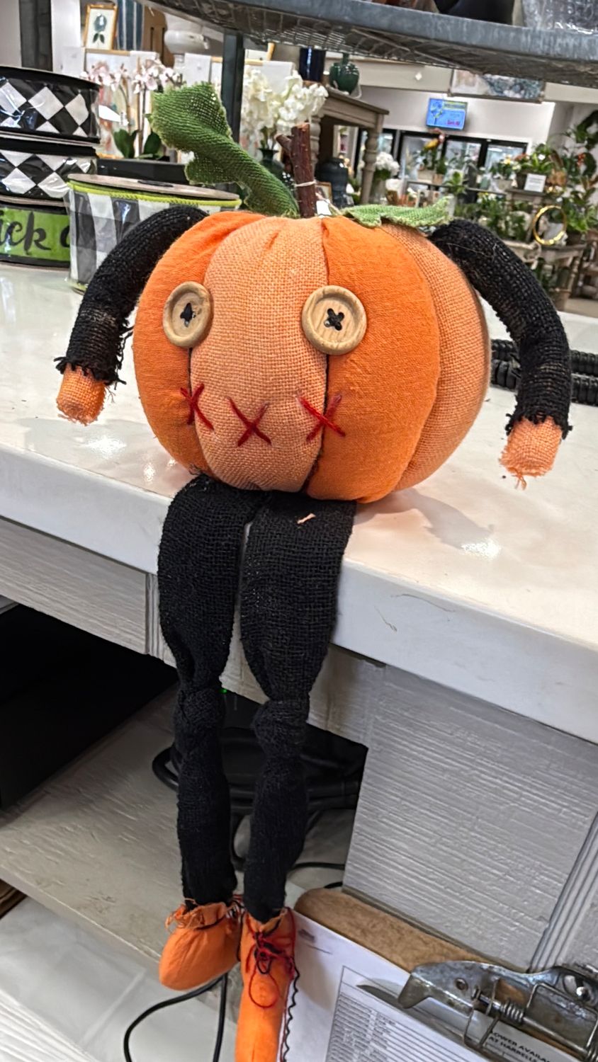 PLUSH DECORATIVE PUMPKIN WITH FLOPPY LEGS
