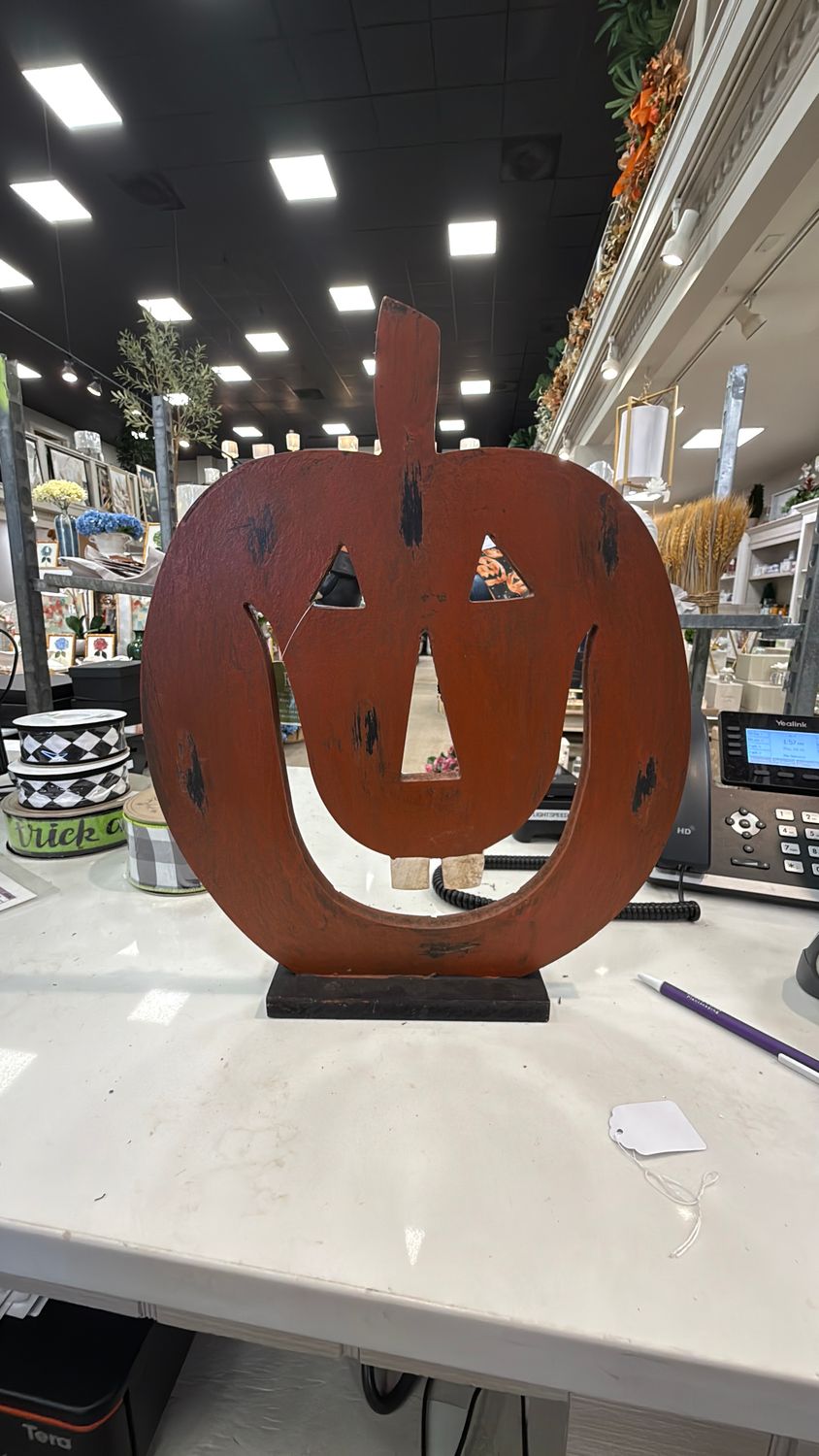 WOODEN PUMPKIN - TALL