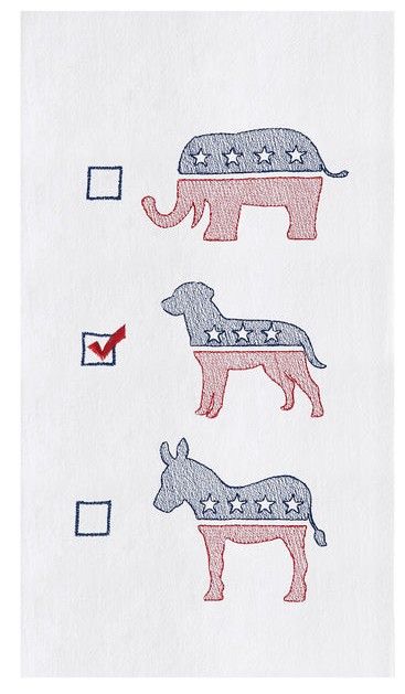 DOG POLITICAL FLOUR SACK TOWEL