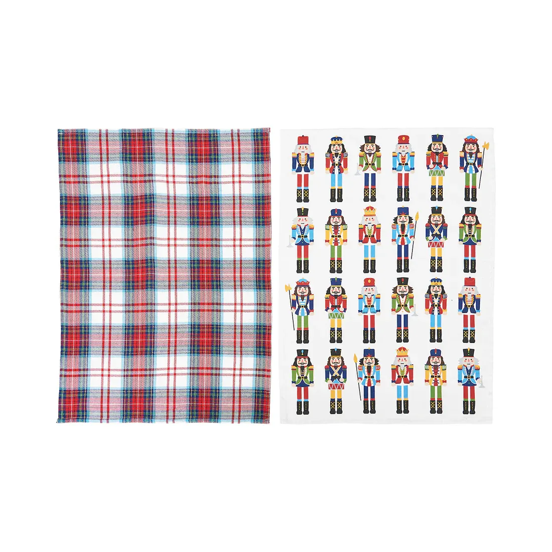 NUTCRACKER PLAID TOWEL SET OF 2