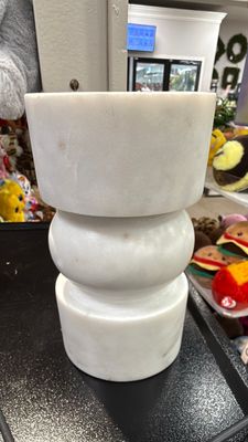 MARBLE CANDLE HOLDER - SHORT