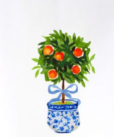 ORANGE TOPIARY FLOUR SACK TOWEL
